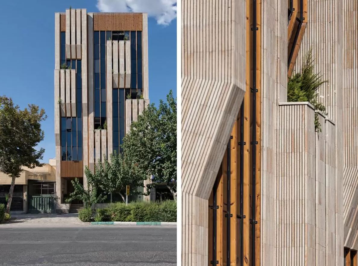 طراحی نمای آجری مدرن برای ساختمان‌ های اداری