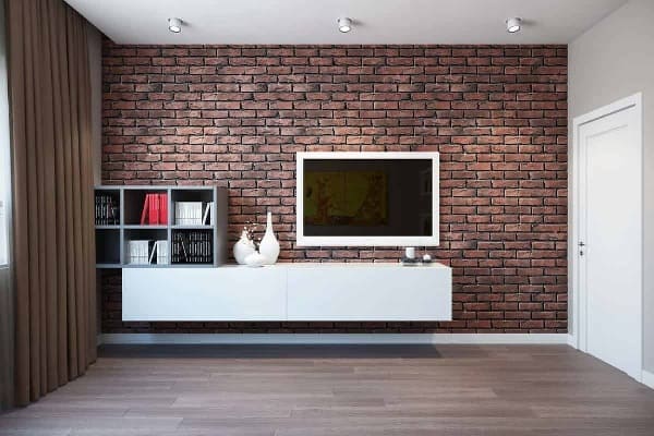 طراحی TV Wall با آجر نسوز 